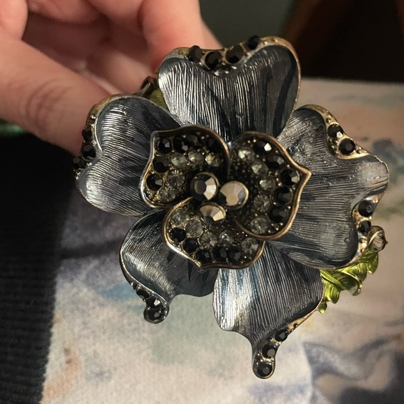 Blue Flower Clamper Bracelet - Picture 5 of 5